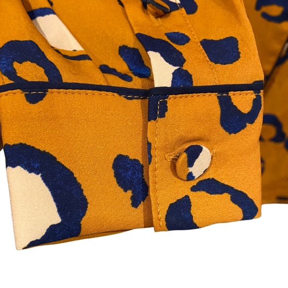 3.1 PHILIP LIM x Target Double Breasted Blazer Orange w/ Blue Leopard Print - Picture 8 of 16